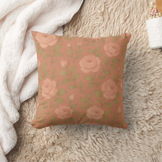 Vintage Rose Throw Pillow Kudde (Filt)