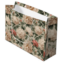 Vintage Rosé Tonad Kräm Blommönster