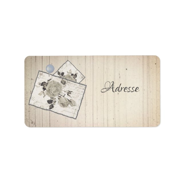 Vintage Rosen Adressetikett (Framsidan)