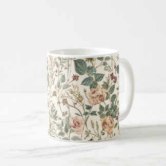 Vintage Rosen och Vildblommor för Stugträdgården Kaffemugg