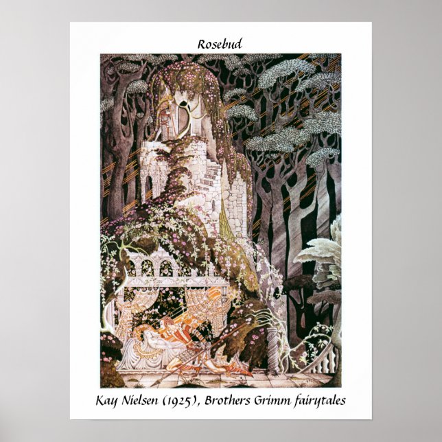 Vintage-Rosenknopp-illustration Kay Nielsen Poster (Framsidan)