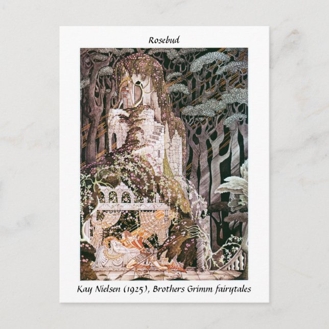 Vintage-Rosenknopp-illustration Kay Nielsen Vykort (Framsida)