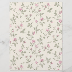 Vintage Rosenknopp Papper om elfenbensföremål och 
