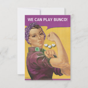 Vintage Rosie Funny Bunco Inbjudan