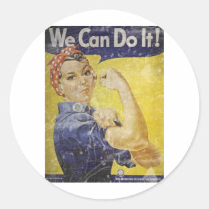 Vintage Rosie riveteren Runt Klistermärke