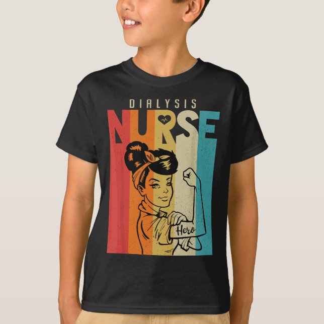 Vintage Rosie the Riveter Dialysis Nurse T Shirt (Framsida)