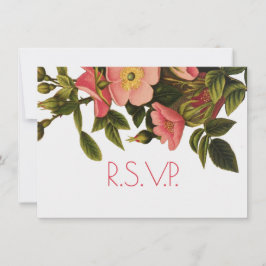 Vintage Rosor Vacker Rosa Botanisk Inbjudningar