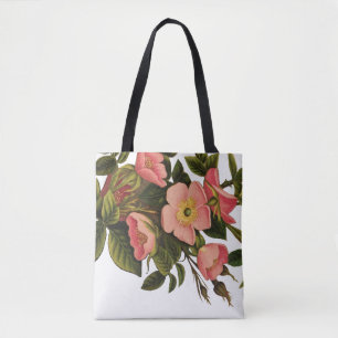 Vintage Rosor Vacker Rosa Botanisk Tygkasse