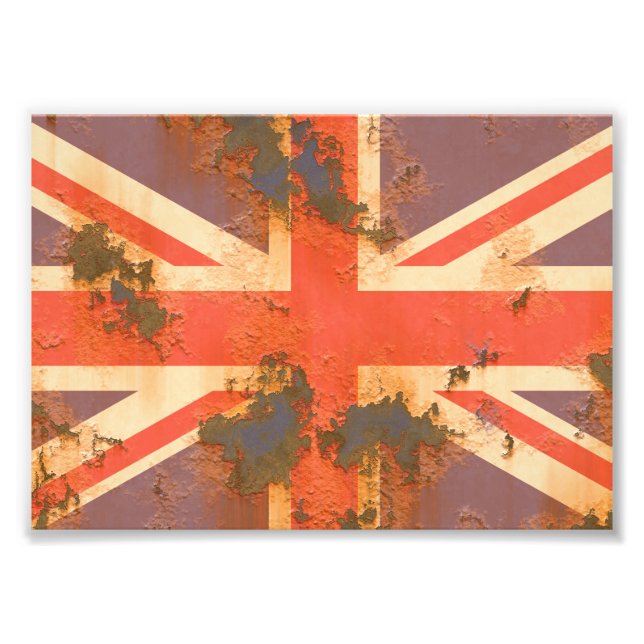 Vintage Rostad Storbritannien Flagga Fototryck (Framsidan)