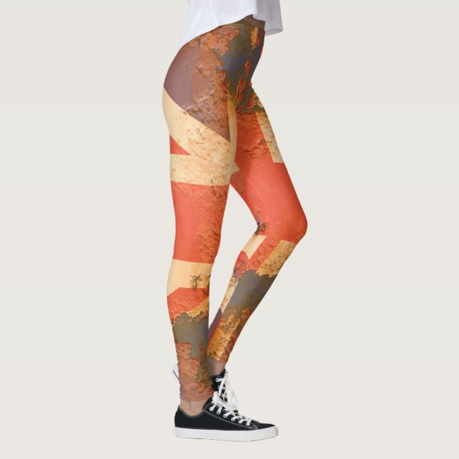 Vintage Rostad Storbritannien Flagga Leggings (Höger)