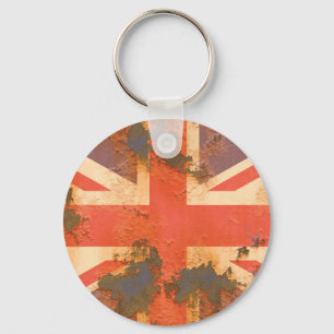 Vintage Rostad Storbritannien Flagga Nyckelring