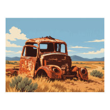 Vintage Rostig Lastbil Coober Pedy