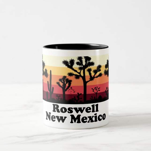 Vintage Roswell New mexico Två-Tonad Mugg (Center)