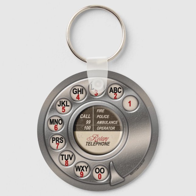 Vintage Roterande Mobil Nyckelring (Framsida)