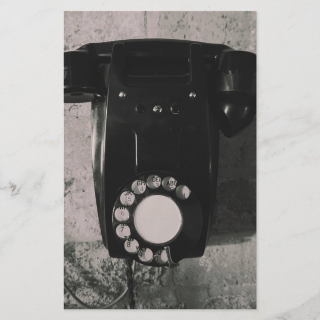 Vintage roterande telefon fotografiskt tryck. (Framsida)