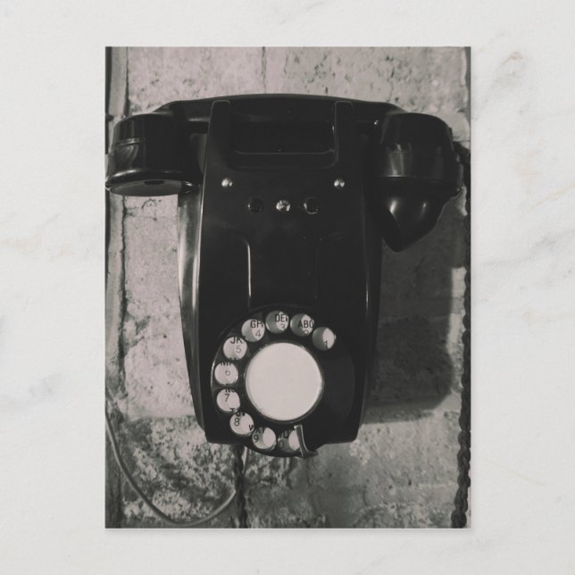 Vintage Roterande telefonavtryck. Vykort (Framsida)