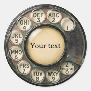 Vintage roterande telefonväljare runt klistermärke