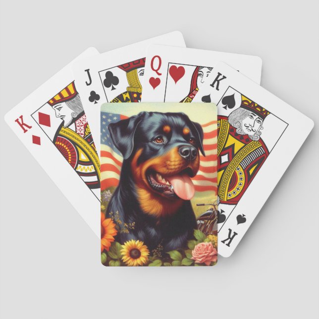 Vintage Rottweiler-målning Casinokort (Baksidan)
