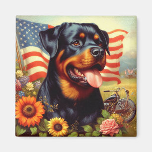 Vintage Rottweiler-målning Magnet