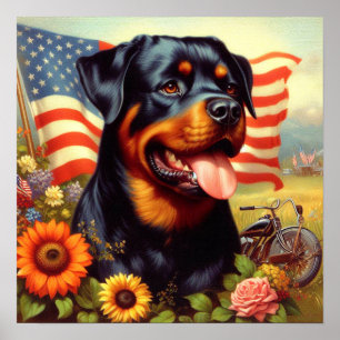 Vintage Rottweiler-målning Poster