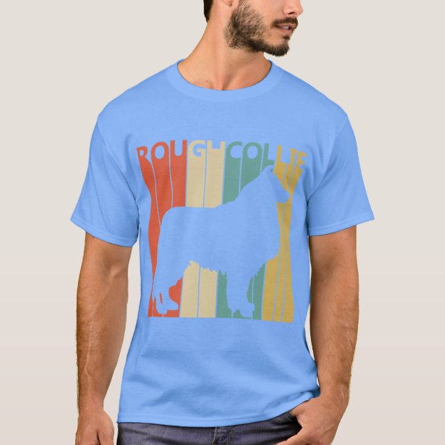 Vintage rough collie Hund vintage T Shirt (Framsida)