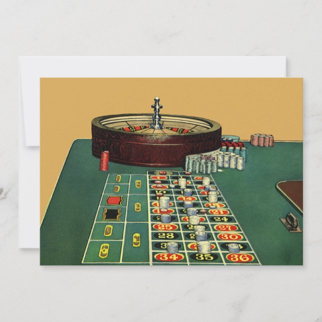 Vintage Roulette Bord Casino Game, Gambling Chip (Framsida)