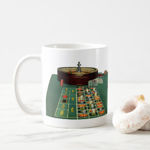 Vintage Roulette Bord Casino Game, Gambling Chip Kaffemugg