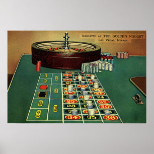 Vintage Roulette Bord Casino Game, Gambling Chip Poster