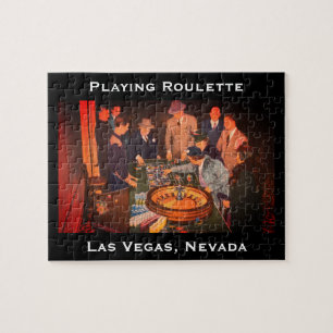Vintage Roulette Scene, Las Vegas, Nevada Pussel