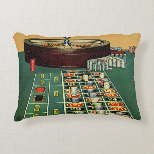 Vintage roulettespel Casino, spelchips Prydnadskudde (Framsidan)