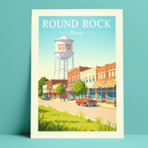 Vintage Round Rock Texas Vykort
