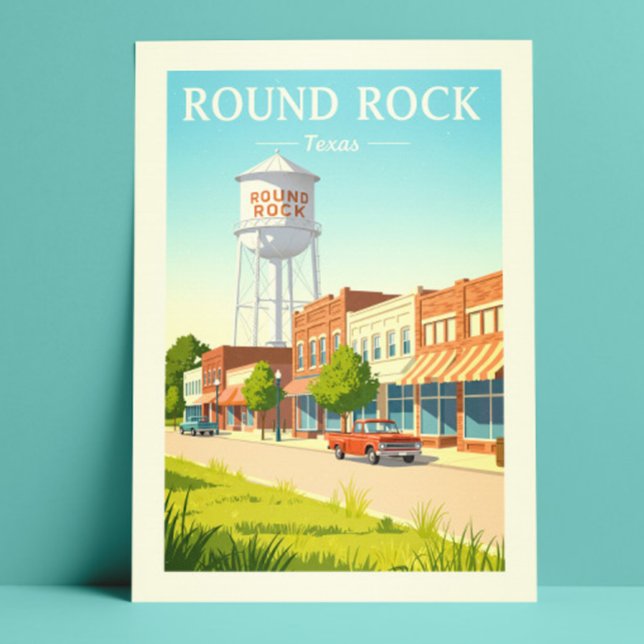 Vintage Round Rock Texas Vykort (Skapare uppladdad)