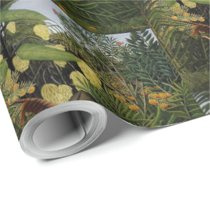 Vintage Rousseau-kamp mellan Tiger och Buffalo Presentpapper