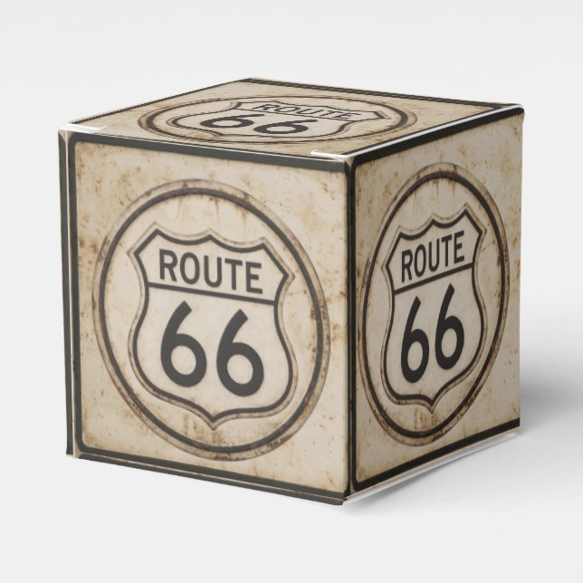 Vintage Route 66 Förmånslåda 2 Presentaskar (Framsidan Sidan)