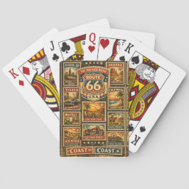Vintage Route 66 Frimärkes Spelstationär Casinokort