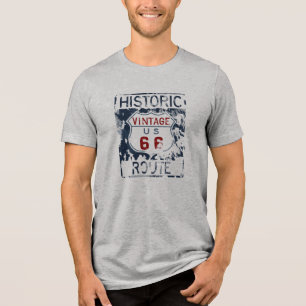 Vintage Route 66 Historisk Highway Karta Gatuskylt T Shirt