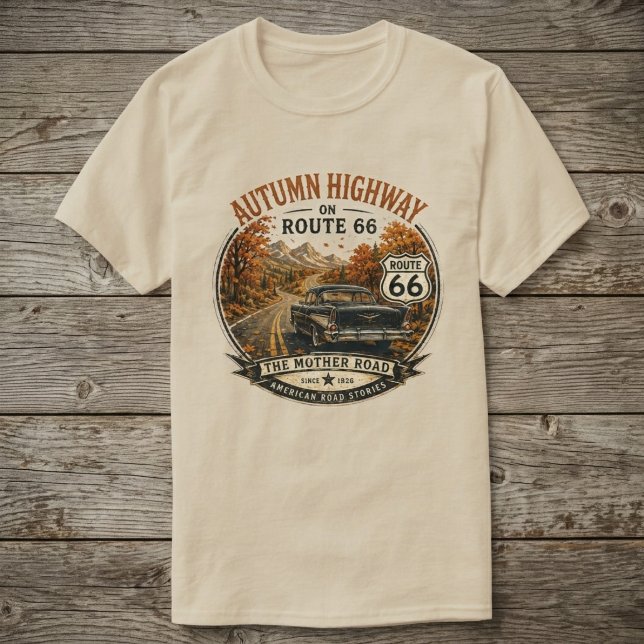 Vintage Route 66 Höstvandringsled T Shirt (Skapare uppladdad)
