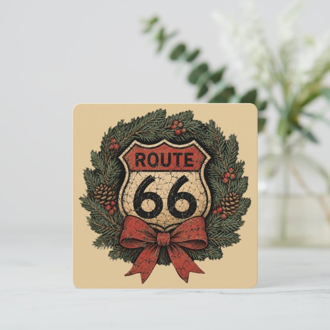 Vintage Route 66 julkrans (Stående Fram)