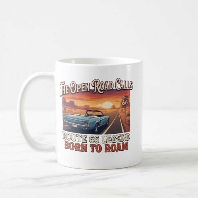 Vintage Route 66 Kaffe Mugg (Vänster)