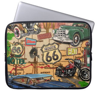 Vintage Route 66, nostalgisk poster. Laptop Fodral