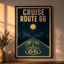 Vintage Route 66 Ökenhighway Midnattskruise