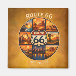 Vintage Route 66 Resemagnet Magnet