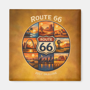 Vintage Route 66 Resemagnet Magnet