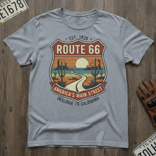 Vintage Route 66 - Retro Oklahoma till Kalifornien T Shirt