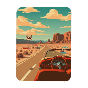 Vintage Route 66 Road Resa Travel Magnet