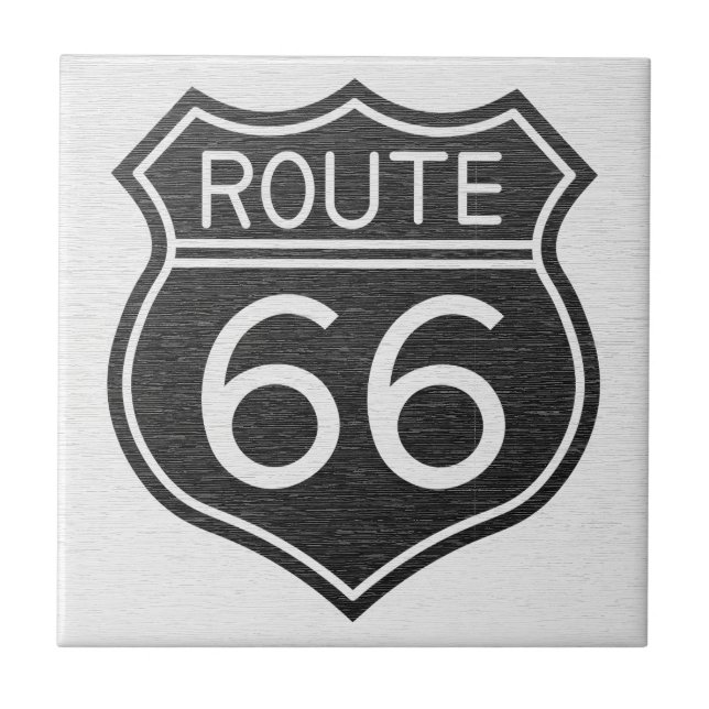 Vintage Route 66 Sköld Keramisk Platta Kakelplatta (Framsidan)