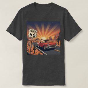 Vintage Route 66 Solnedgång T Shirt