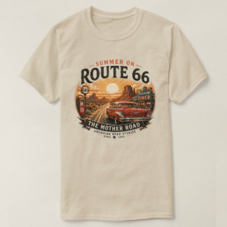 Vintage Route 66 Sommar Road Trip T Shirt