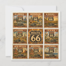 Vintage Route 66 Statens frimärksbrevpapper