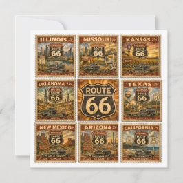 Vintage Route 66 Statens Frimärkssamling